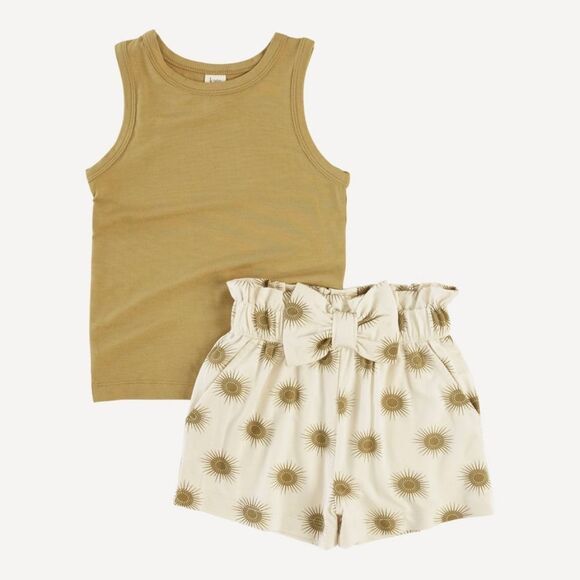 Kate Quinn Skinny Tank + Paper Bag Short Set In Fennel Size 3-6M NWT - Picture 1 of 6